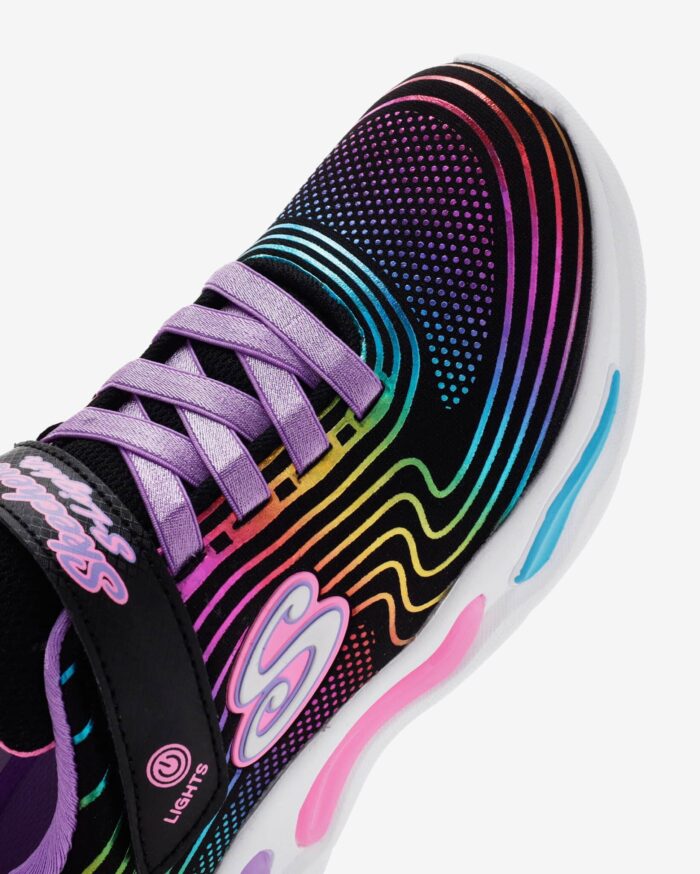 Skechers Wavy Beams Kız Çocuk Siyah Işıklı Ayakkabı 302338L BKMT - Görsel 11