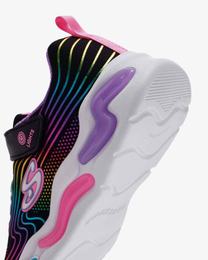 Skechers Wavy Beams Kız Çocuk Siyah Işıklı Ayakkabı 302338L BKMT - Görsel 9