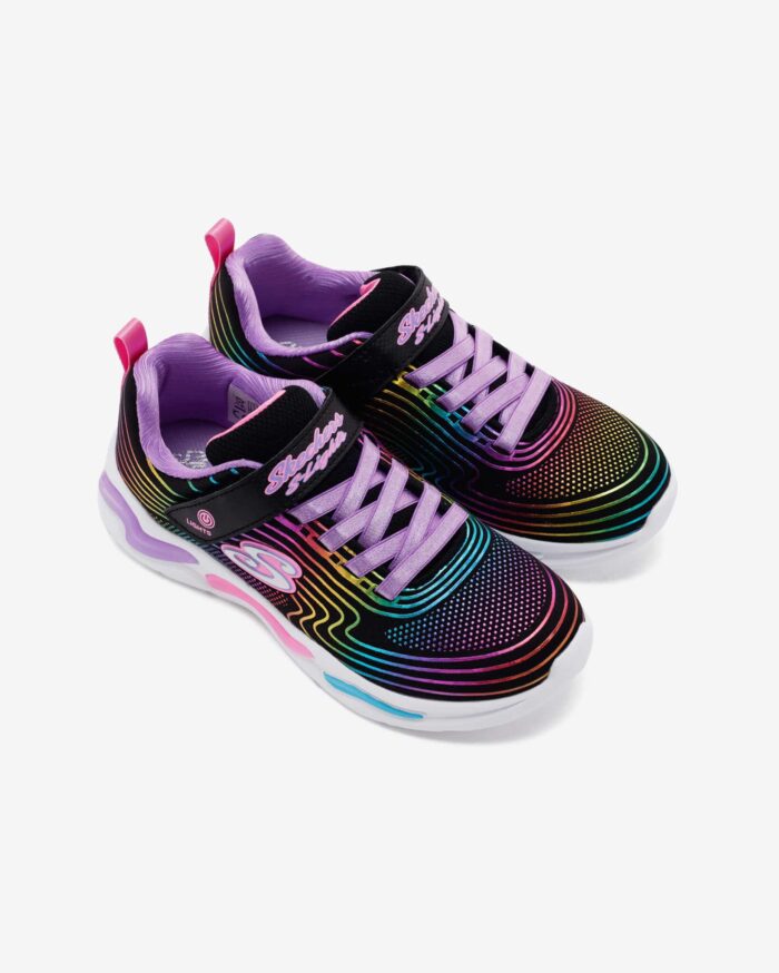 Skechers Wavy Beams Kız Çocuk Siyah Işıklı Ayakkabı 302338L BKMT - Görsel 7