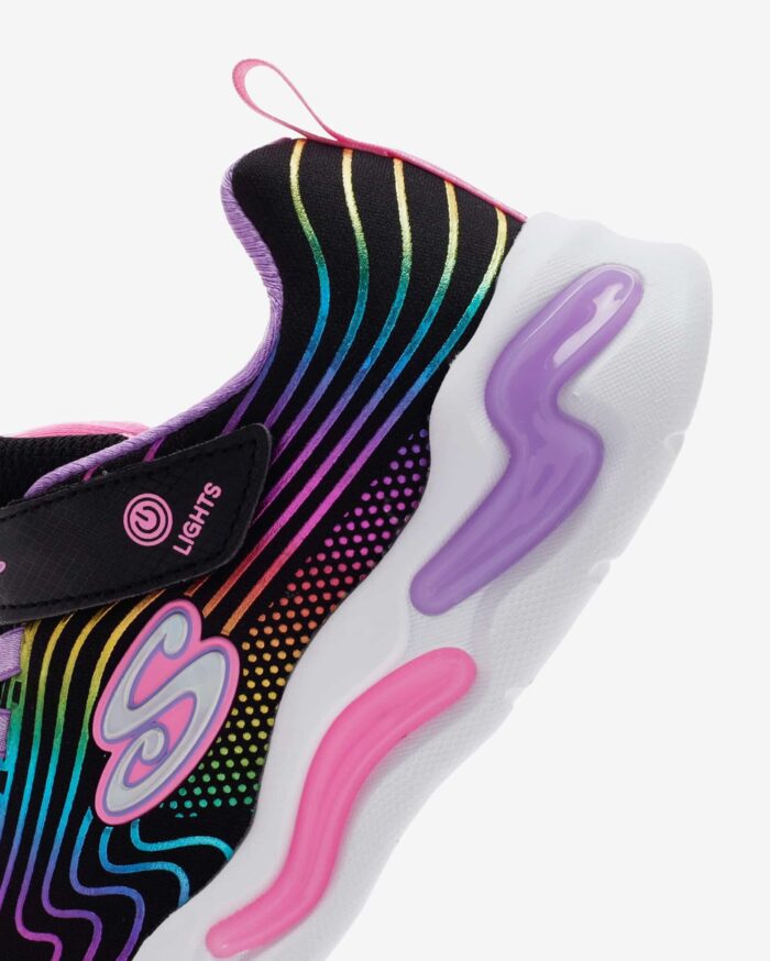 Skechers Wavy Beams Kız Çocuk Siyah Işıklı Ayakkabı 302338L BKMT - Görsel 8