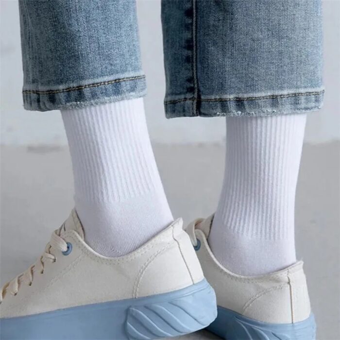 Beyaz Pamuklu Unisex Tenis Çorabı - Görsel 2